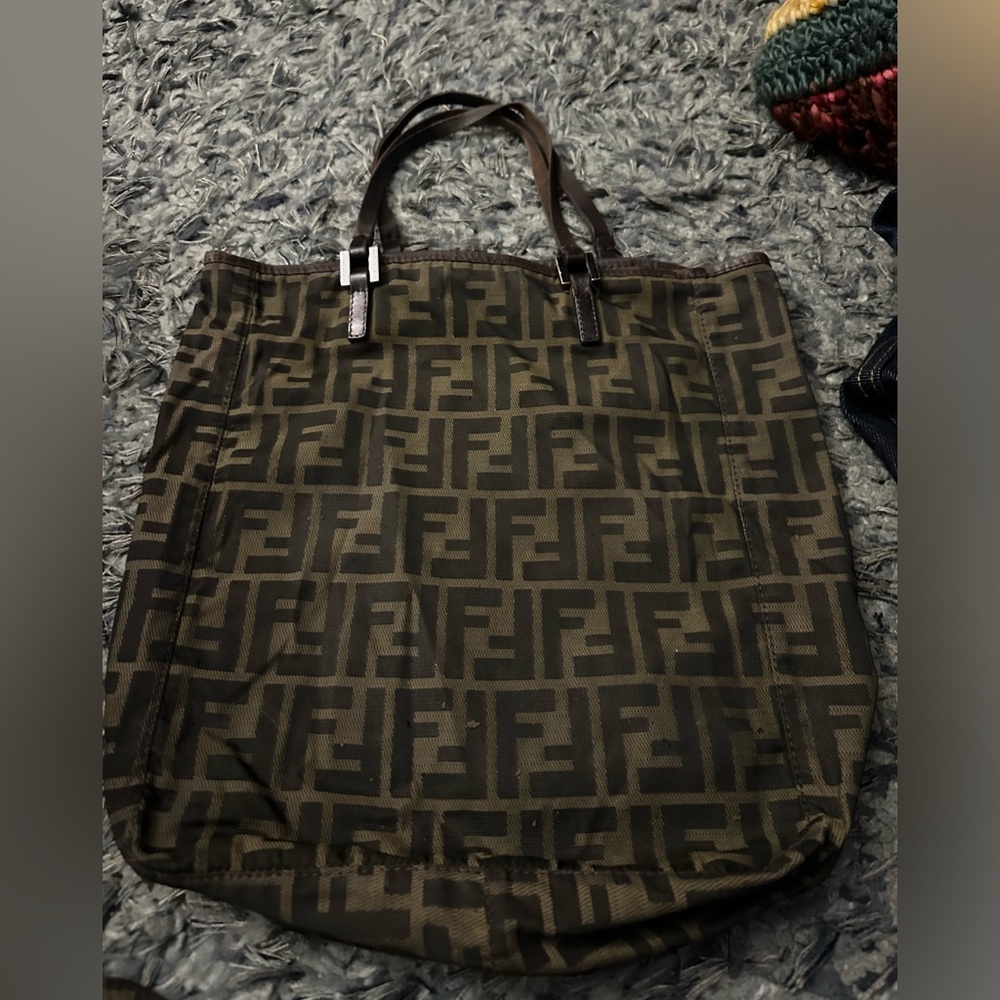 FENDI Vintage Zucca Canvas Hand Bag Brown - Picture 4 of 13